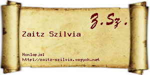 Zaitz Szilvia névjegykártya